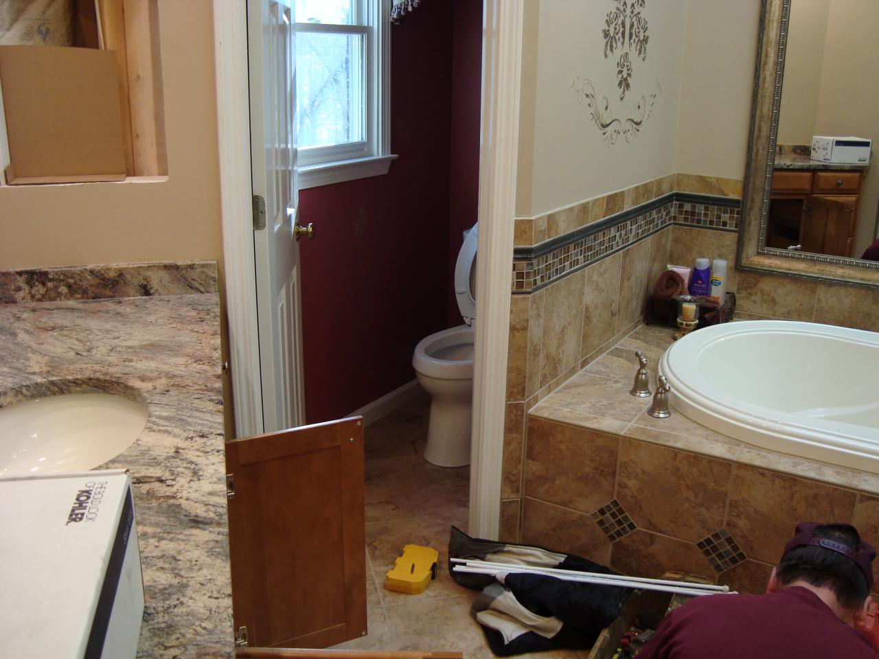 Left of tub